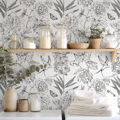 Floral Modern Waterproof Wallpaper by Snagg A Wallpaper