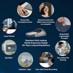 Detachable Wireless Air Mouse with Touchpad Featuring AI Voice Control, Recording & ChatGPT Integration by Snagg An Air Mouse