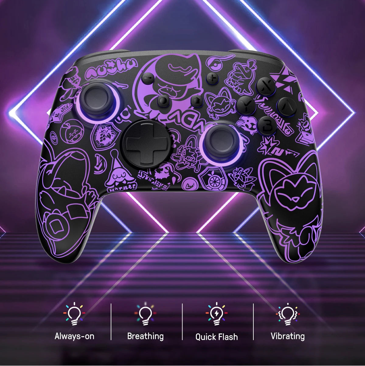 Luminous Wireless Pro Controller Turbo & Motion Control Compatible With Switch, Switch 2 & OLED by Snagg A Game Controller