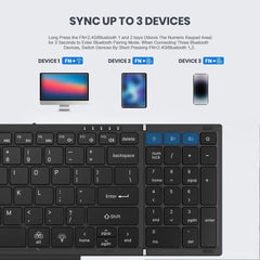 Full Size RGB Backlit Folding Keyboard | Integrated Touchpad & Numeric Keypad