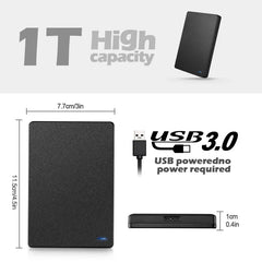 Portable External Hard Drive – USB 3.0 HDD with 320GB–1TB Capacity, 2.5″ by Snagg An External
