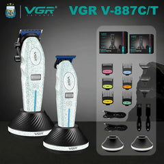 Professional 9000 RPM Master Clipper – Blue Zirconia Ceramic Blade System with 6 Speed Rolling Control & Charging Dock