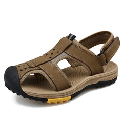 Men’s Leather Sandals – Casual Non-Slip Travel & Beach Shoes by Snagg A Slipper