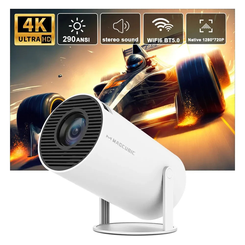 Smart Projector HY300 Pro – Android 11 with Dual WiFi 6, 4K Support by Snagg A Projector