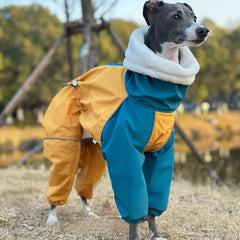 Waterproof 4 Leg Fleece Winter Jacket for Italian Greyhound