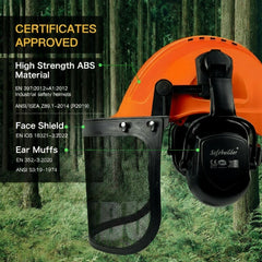 Forestry Safety Helmet With Face Shield & Ear Muffs by Snagg A Safety Helmet