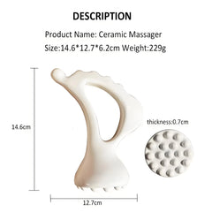 K-Beauty Ceramic Gua Sha – Hot & Cold Therapy Face Lifting & Depuffing Tool with Case