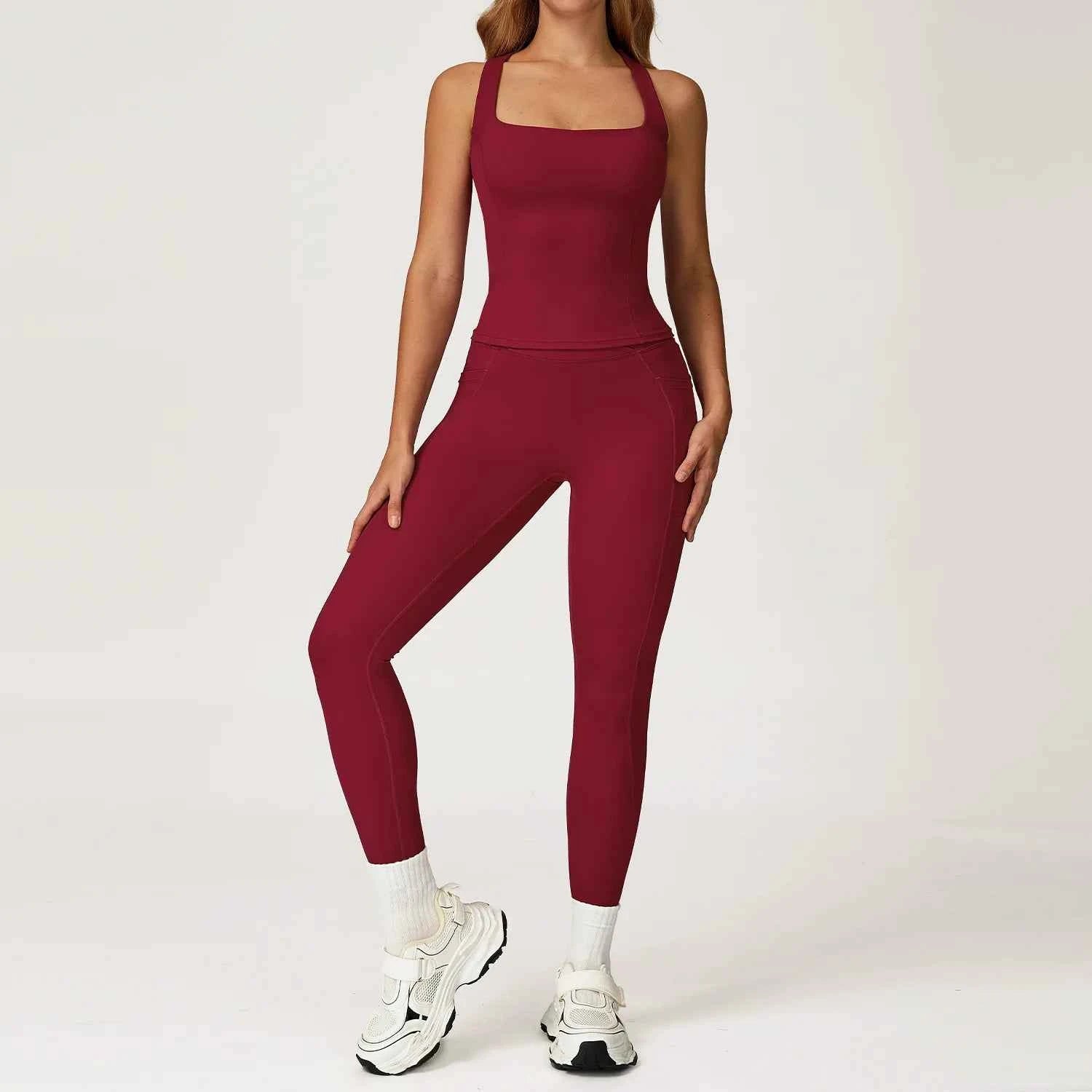 Women's 2-Piece Yoga Tracksuit | Push-Up Bra & High Waist Leggings Gym Fitness Sportswear