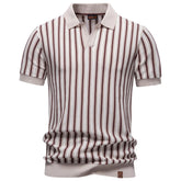 Men's "Ice Silk" Stripe Polo | 2026 Cooling Touch Summer Essential