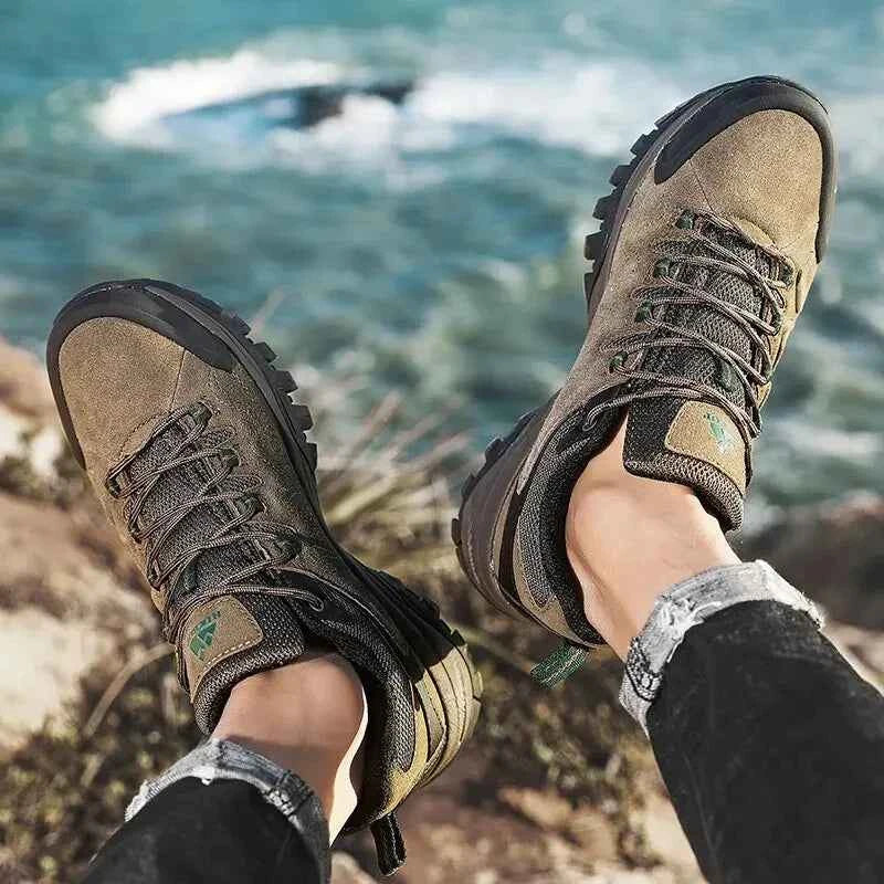 Men's Mid-Top Trekking Shoes – Breathable Trail & Climbing Shoes, Grey, Brown or Black