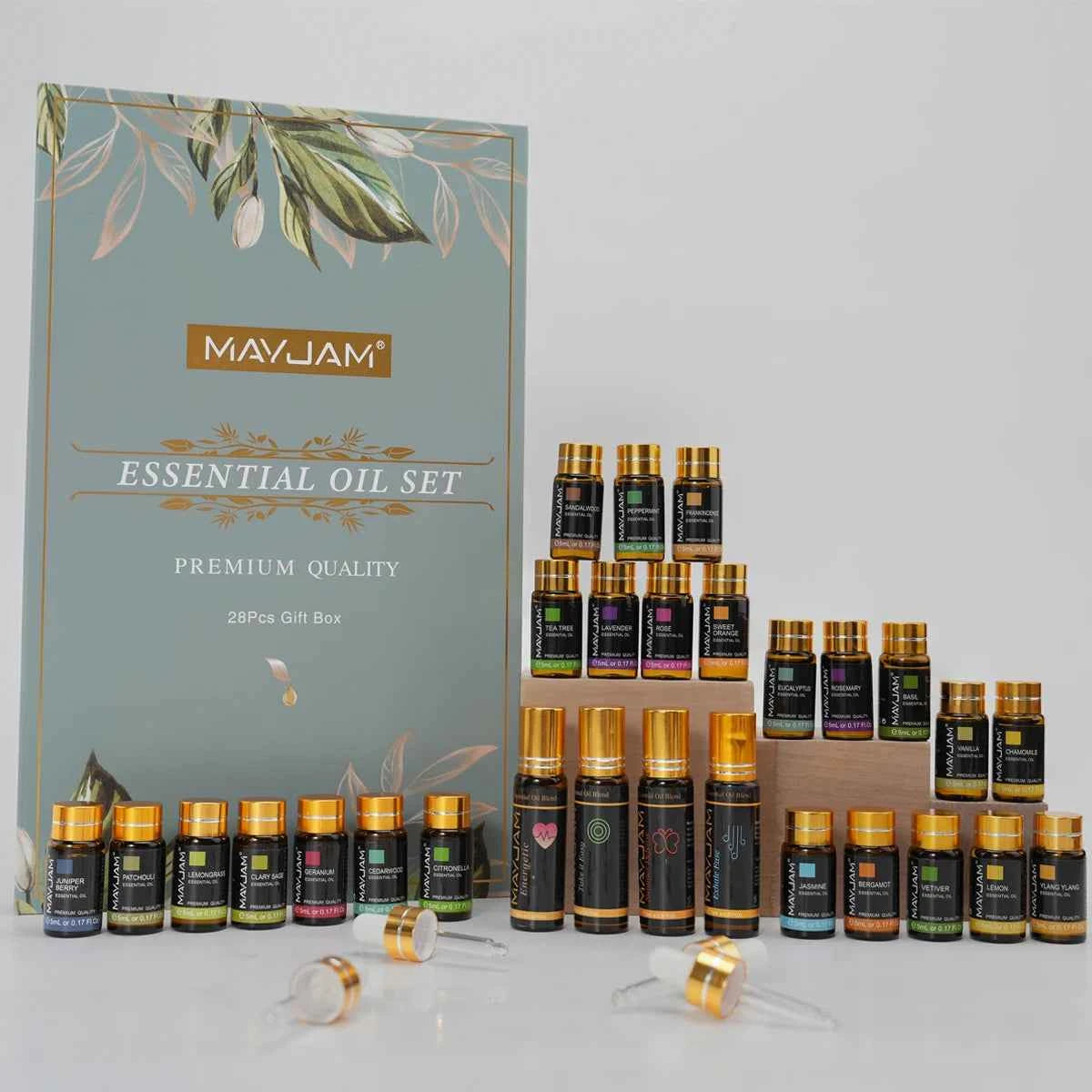28 Bottle Master Aromatherapy Suite – 100% Pure Botanical Library with Targeted Synergy Blends