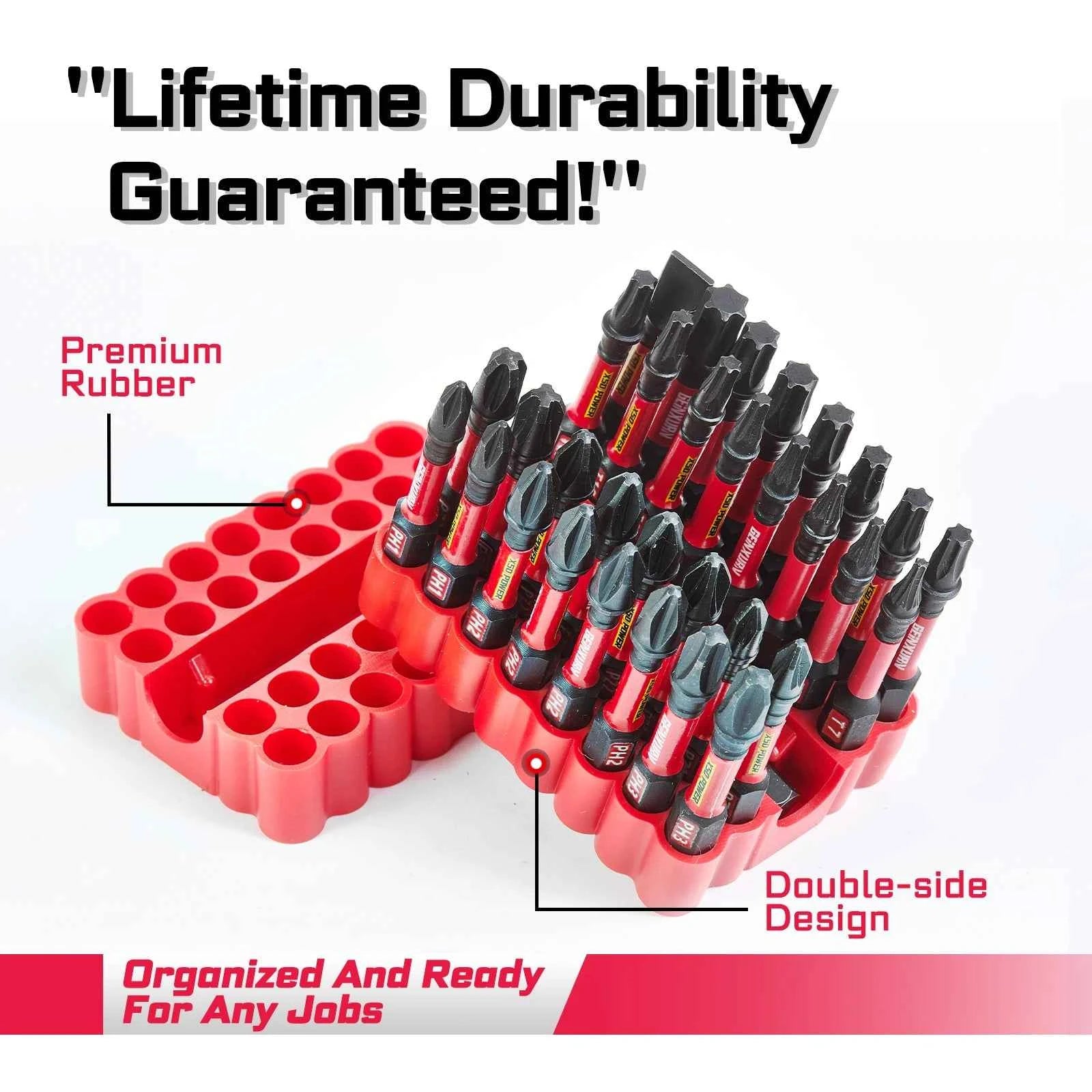 33 Pcs Professional Impact Screwdriver Bit Set | S2 Steel Magnetic Bits with 2.4" Holder & Flexible Storage Base