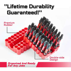 33 Pcs Professional Impact Screwdriver Bit Set | S2 Steel Magnetic Bits with 2.4" Holder & Flexible Storage Base