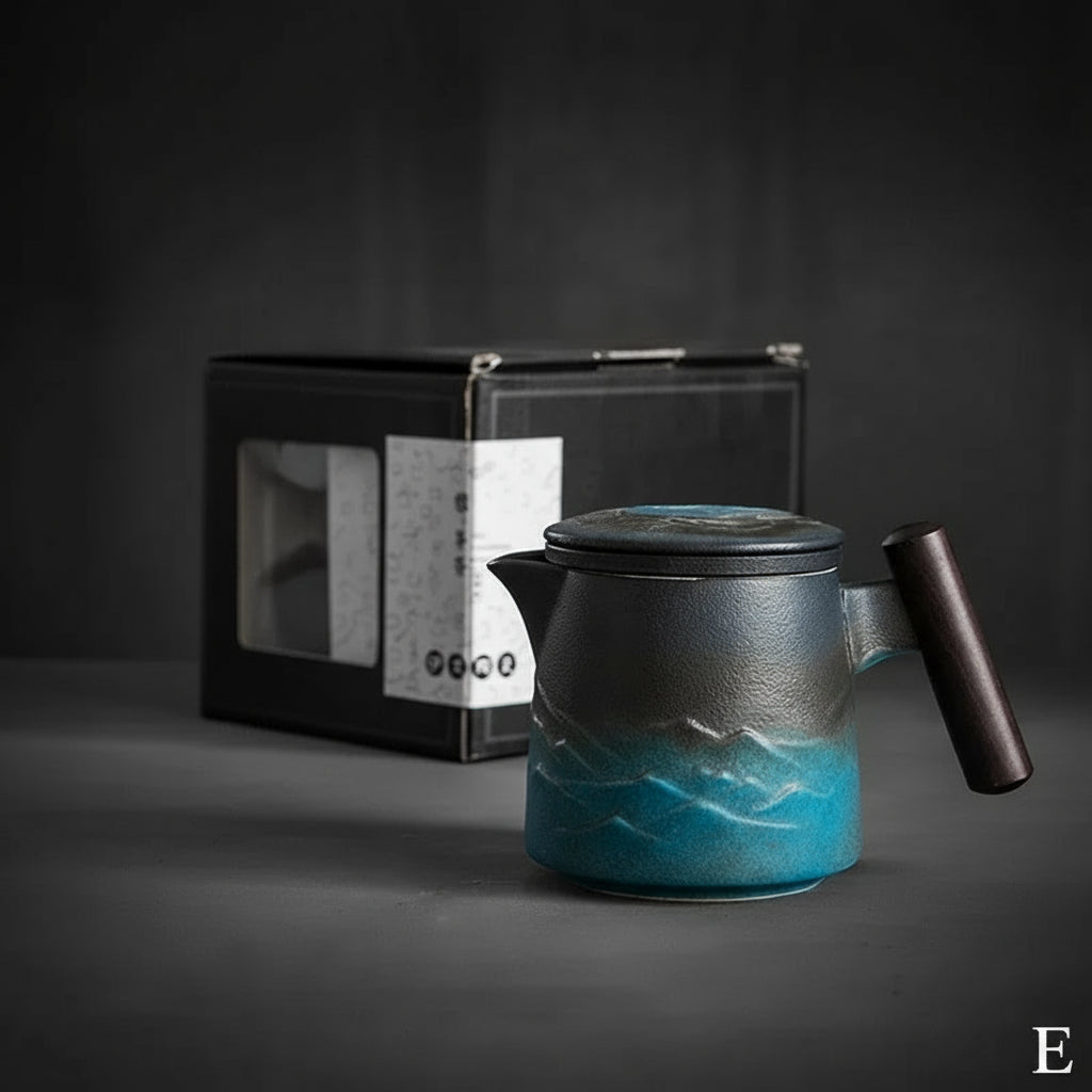 Ceramic Tea Mug with Wooden Handle by Snagg A Cup