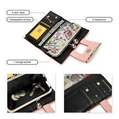 Women’s Floral Leather Long Wallet by Snagg It Wallet