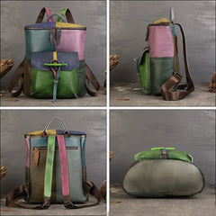 Patchwork Genuine Leather Backpack by Snagg A Backpack
