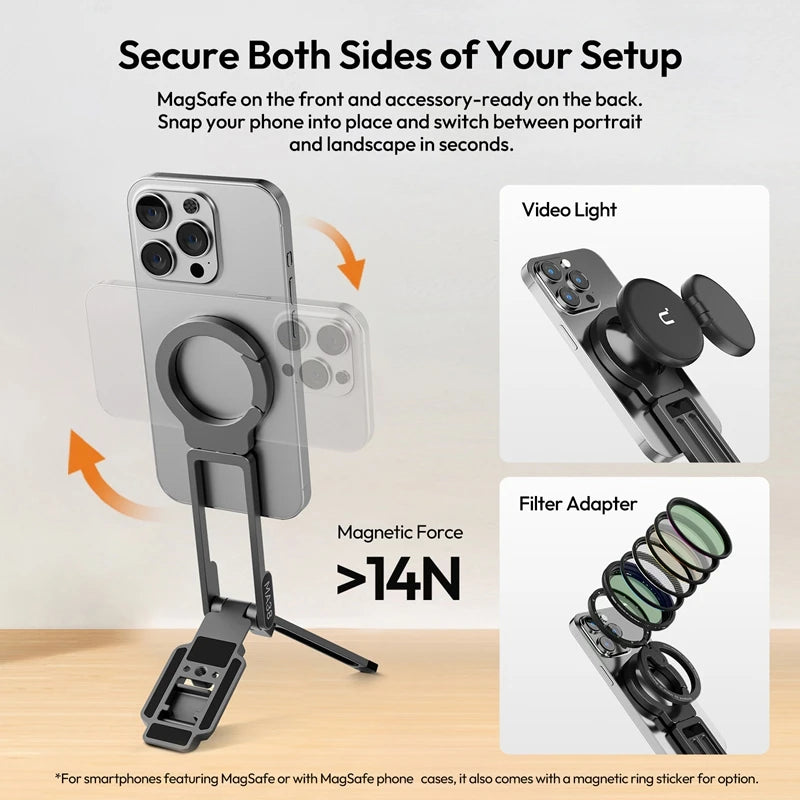 MagLock Foldable Tripod Phone Holder Stand by Snagg A Tripod