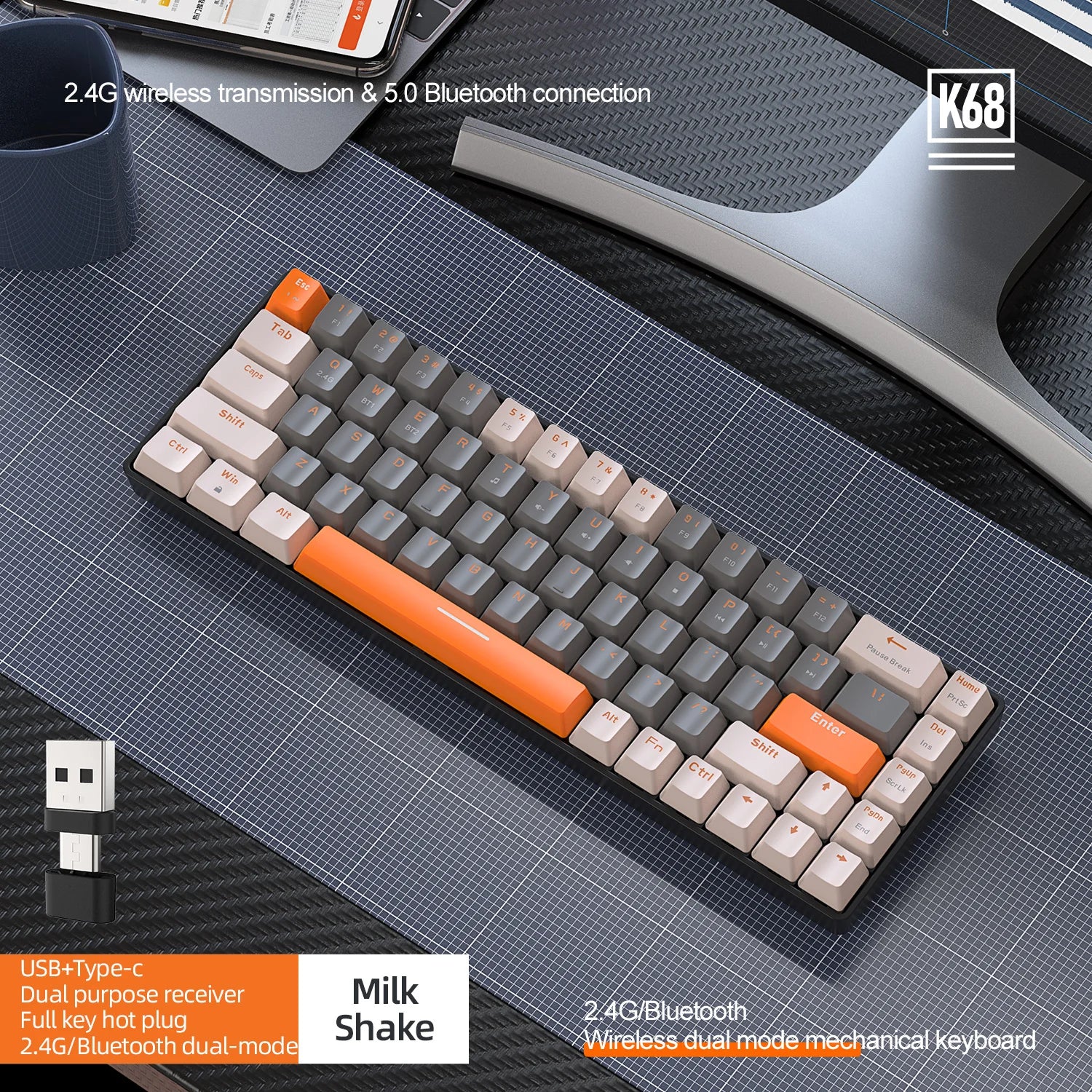 60% Wireless Mechanical Keyboard for PC by Snagg A Keyboard