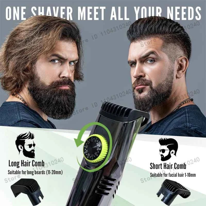Professional Vacuum Beard Trimmer – 20 Length Precision Grooming System with Integrated Hair Collection