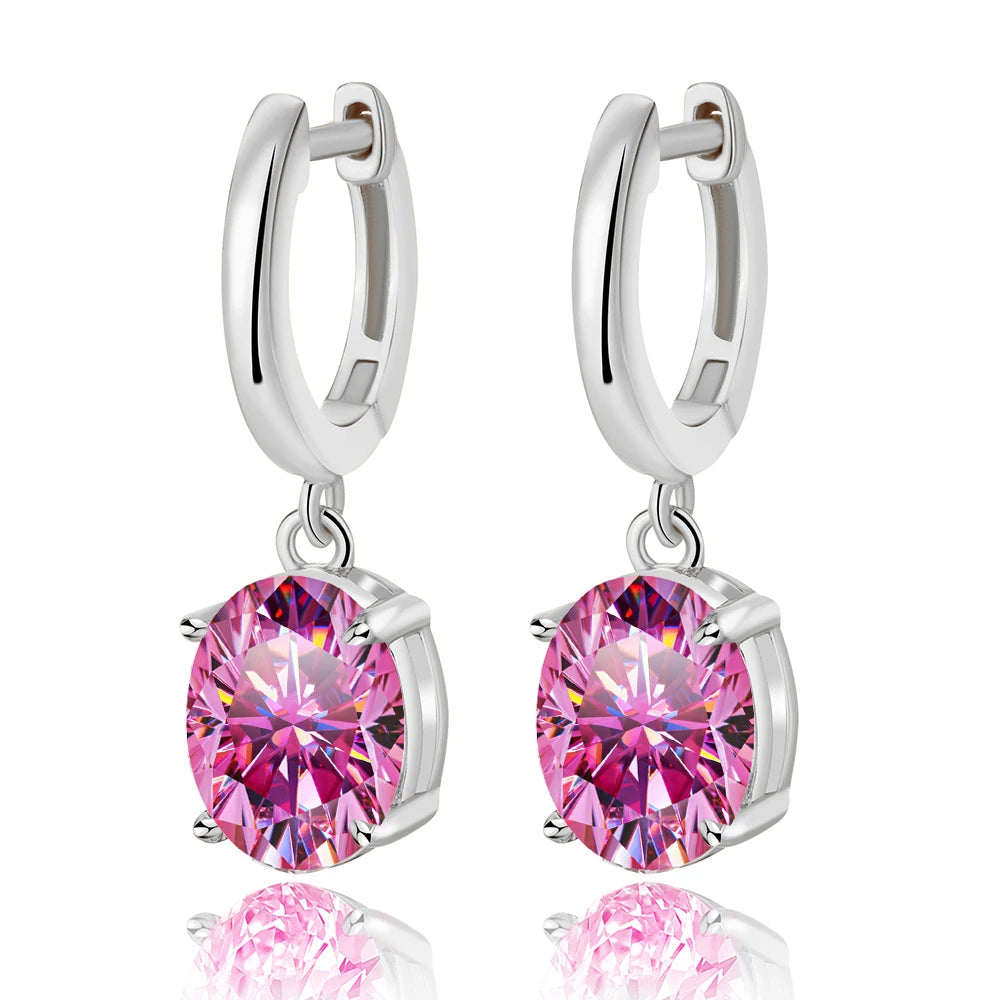 Oval Moissanite Drop Earrings by Snagg An Earring