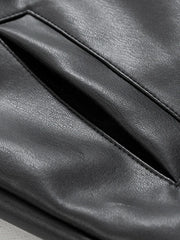 Short Black PU Leather Jacket by Snagg A Jacket