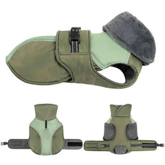 Fur-Collar Dog Vest Jacket – Thick Padded Reflective Winter Coat for Small & Medium Dogs