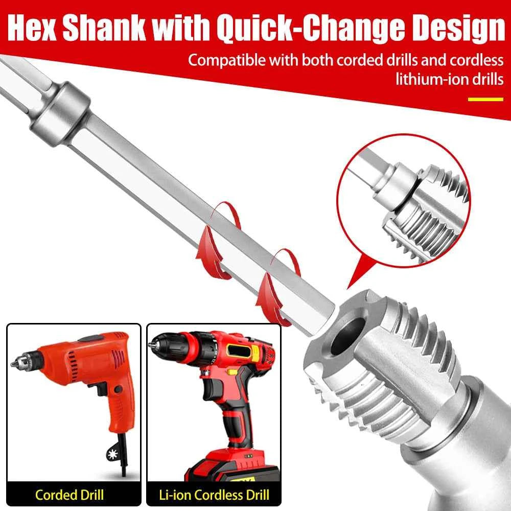 Professional Hex Shank Pipe Threading Tool | Internal & External Die Set for 1/2", 3/4" & 1" Pipes