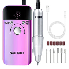 Professional 45,000 RPM Brushless Electric Nail Drill – High Torque Rechargeable Portable Manicure Station