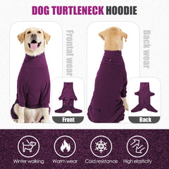 High-Collar Fleece Dog Jumpsuit – Windproof 4-Leg Winter Overalls for Large Dogs
