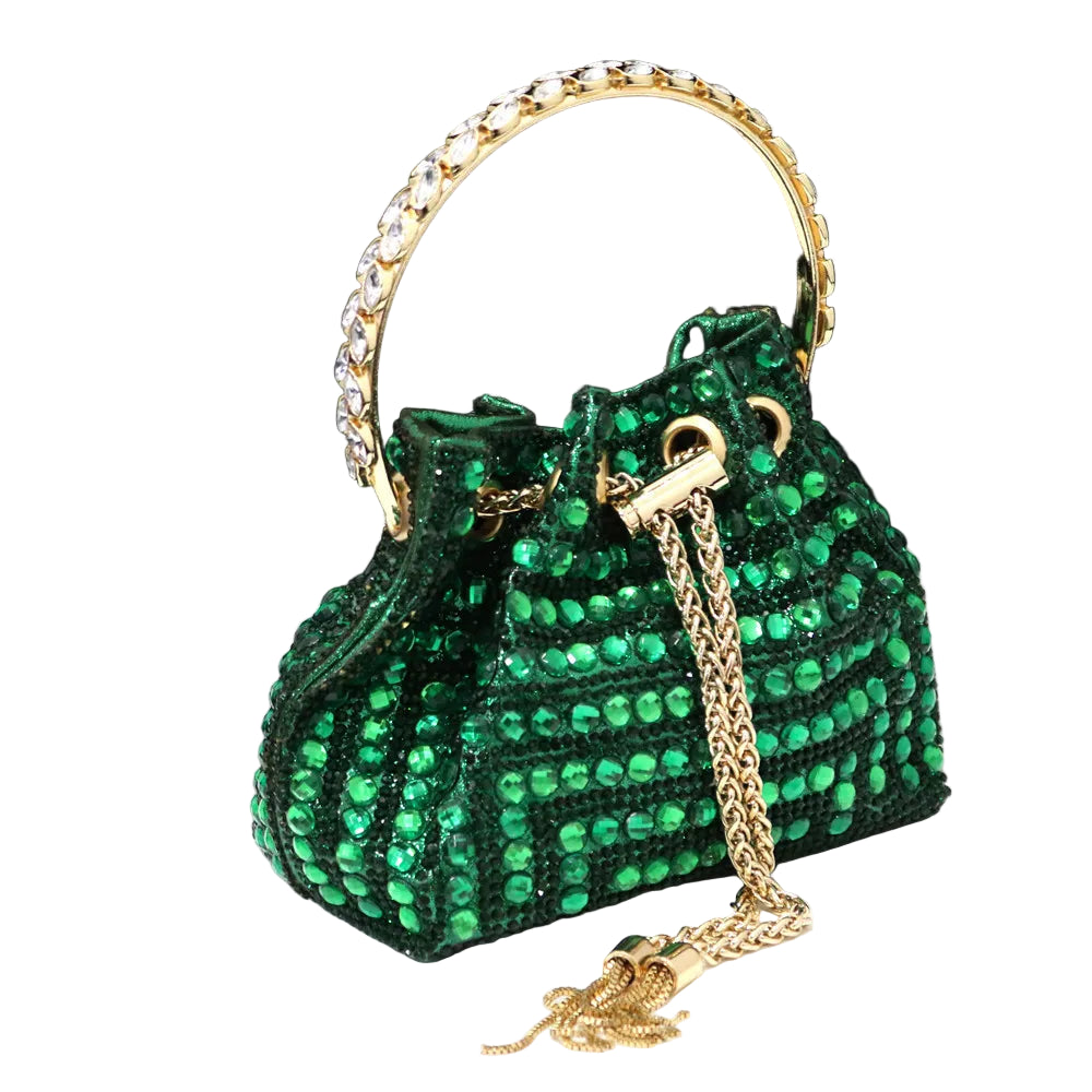 Rhinestone Bucket Design Evening Bag by Snagg It Purses
