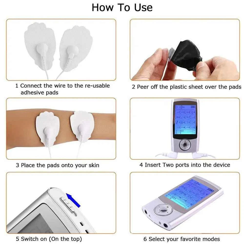 16 Mode TENS & EMS Muscle Stimulator – Portable Dual Channel Therapy Device