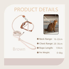 Adjustable Cat Chest Harness & Leash Set - SnaggIt