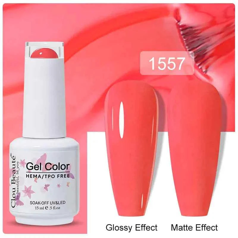 Professional 15ml HEMA & TPO Free Gel Polish – High-Performance Red & Multi Tone Semi Permanent Varnish