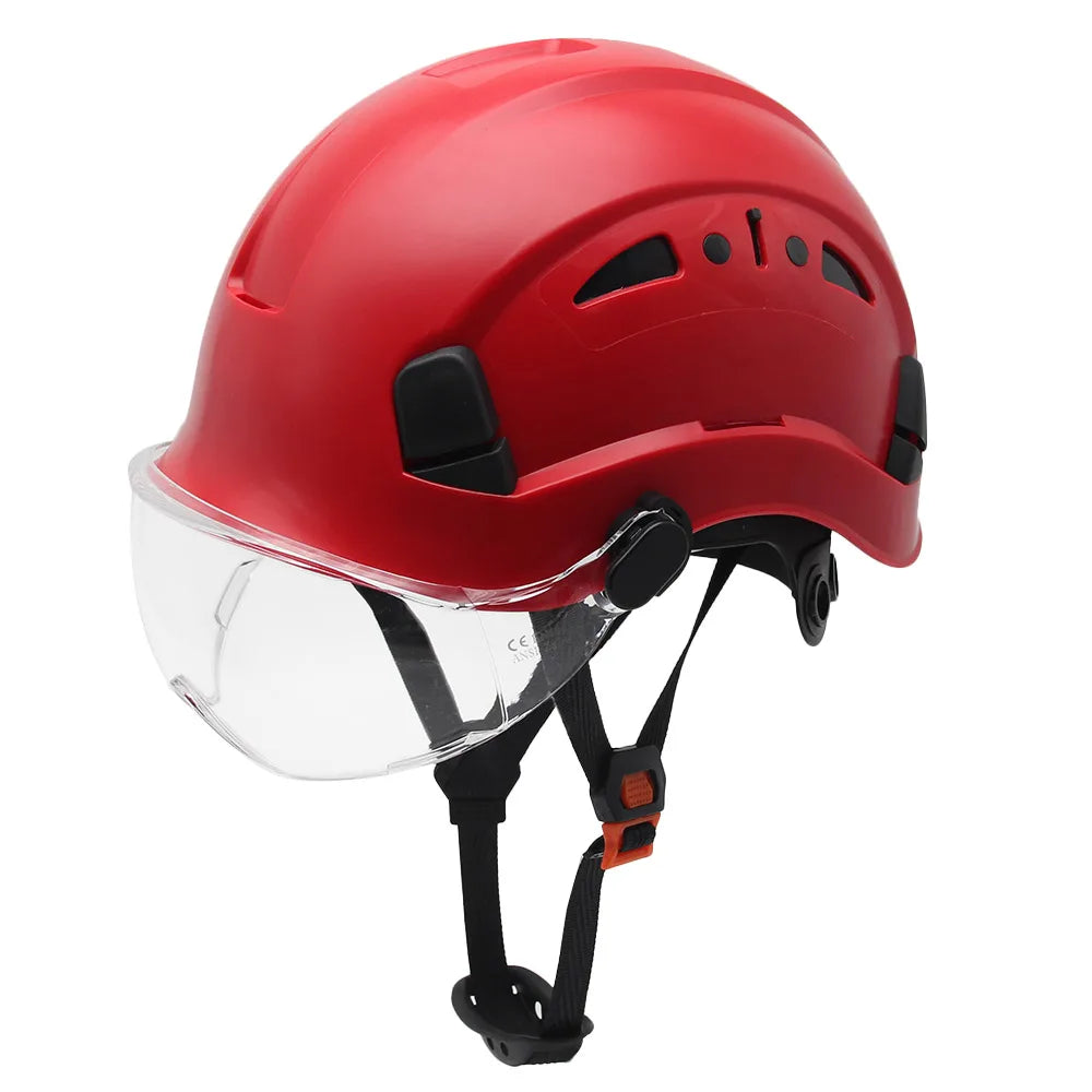 Vented construction safety helmet with built-in visor – image 23
