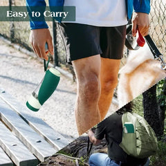 Portable Dog Water Bottle with Food Container by Snagg A Feeder