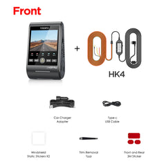 2K Dual Channel Dash Cam with Night Vision & Voice Control | Ultra HD HDR Video Recorder