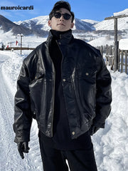 Oversized Waterproof & Windproof Faux Leather Jacket by Snagg A Jacket