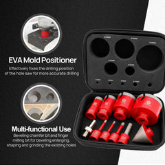 Diamond Drill Bit 11pcs Set | Ceramic Porcelain Tile Granite Marble Chamfer Milling Bit Hole Saw CE