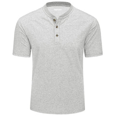 Men's Cotton Blend Henley | Soft 3-Button Summer Fashion Tee