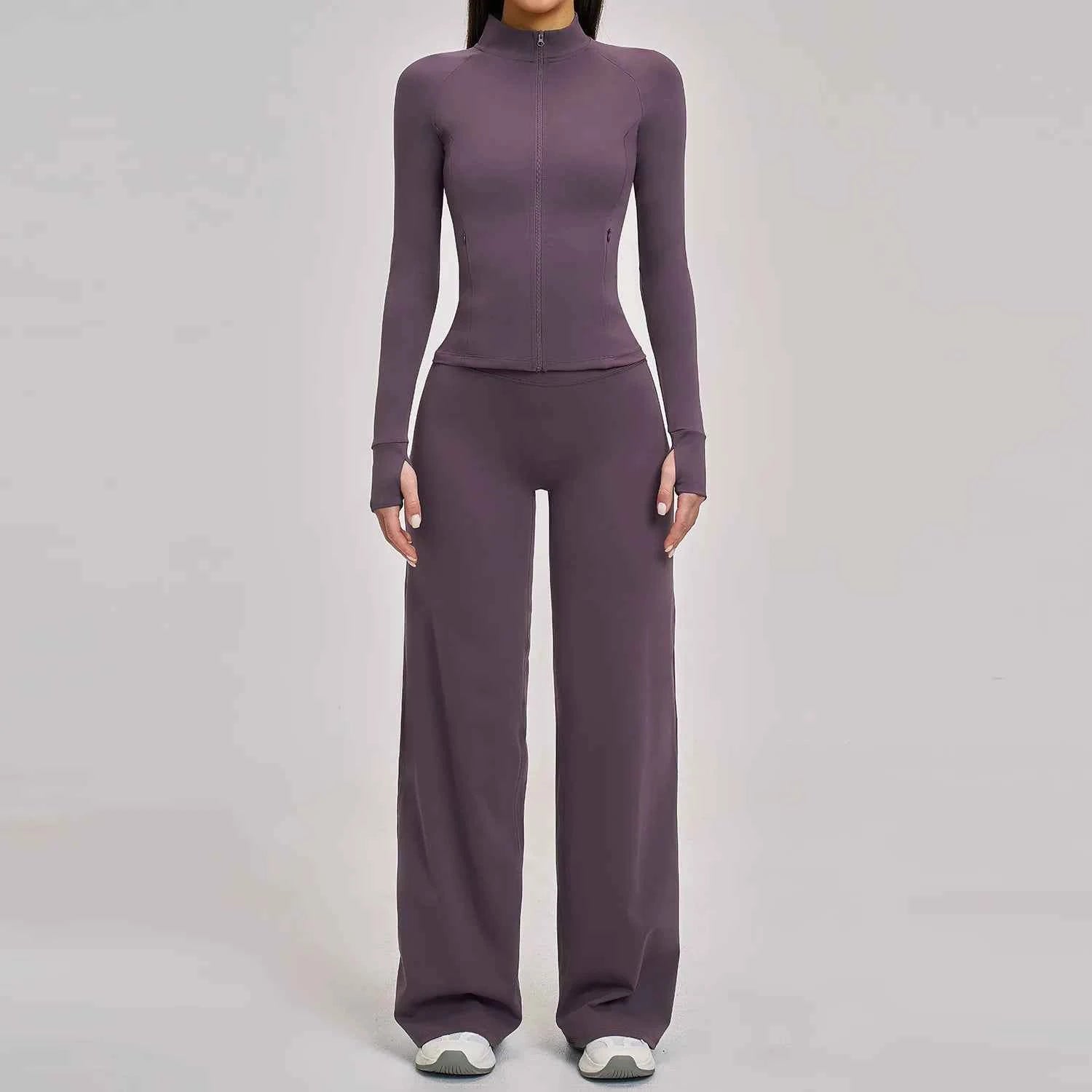 Women's 2/3-Piece Long Sleeve Yoga Suit | Sports Bra Running Workout Gym Tracksuit Clothing