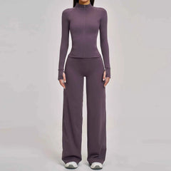 Women's 2/3-Piece Long Sleeve Yoga Suit | Sports Bra Running Workout Gym Tracksuit Clothing