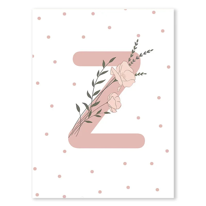 Pink Butterfly And Letters Wall Art by Snagg A Print