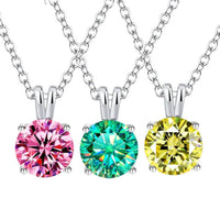 1–3ct Colorful Moissanite Pendant Necklace - SnaggIt