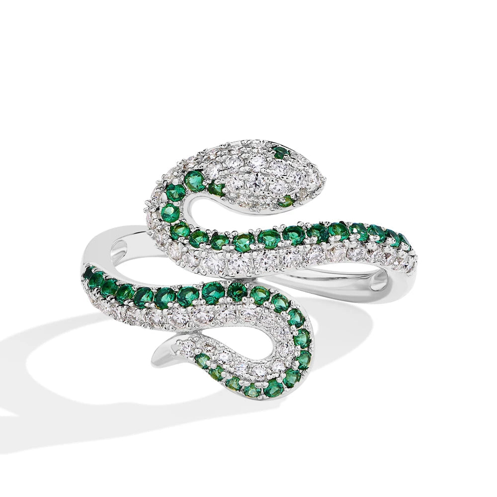 Snake-Shaped Full Moissanite Ring by Snagg A Ring