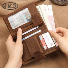 2025 RFID Vintage Leather Short Wallet - SnaggIt