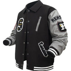 Men’s Vintage Letter Embroidery Bomber Jacket by Snagg A Jacket