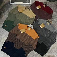 Men’s Spliced Cotton-Lycra Pullover | Premium O-Neck Winter Knitted Sweater