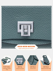 Genuine Leather Envelope Top-Handle Bag – Simple Luxury Women's Shoulder & Small Crossbody Handbag