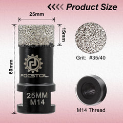 M14 Thread Diamond Core Drill Bit 6–125mm | Tile Hole Saw for Ceramic Marble Granite CE Certified
