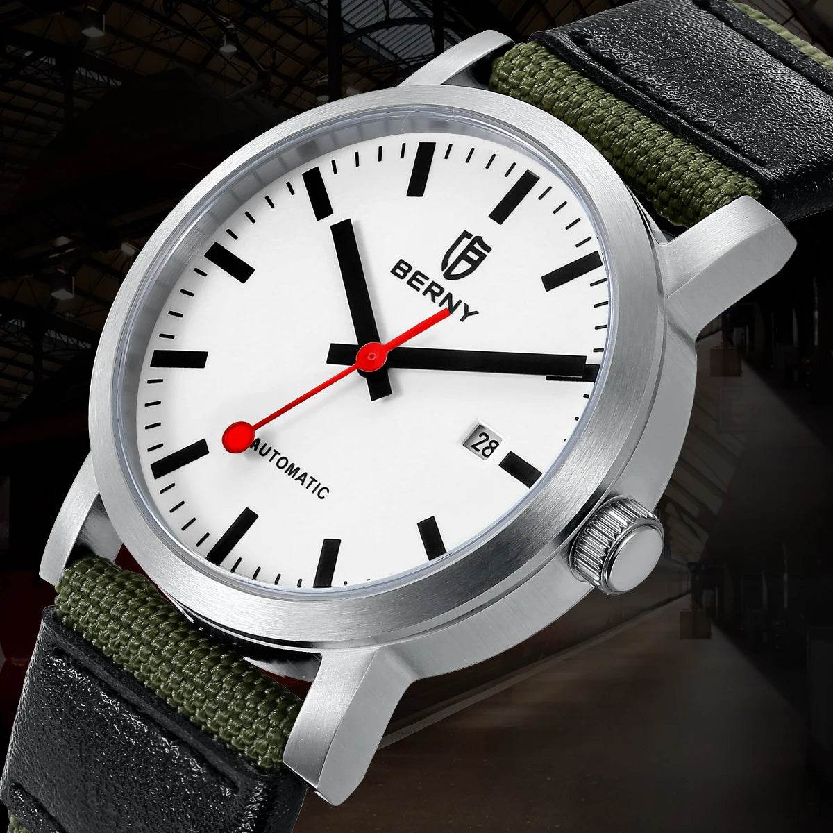 BERNY Swiss Railroad Automatic Watch - SnaggIt
